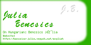 julia bencsics business card